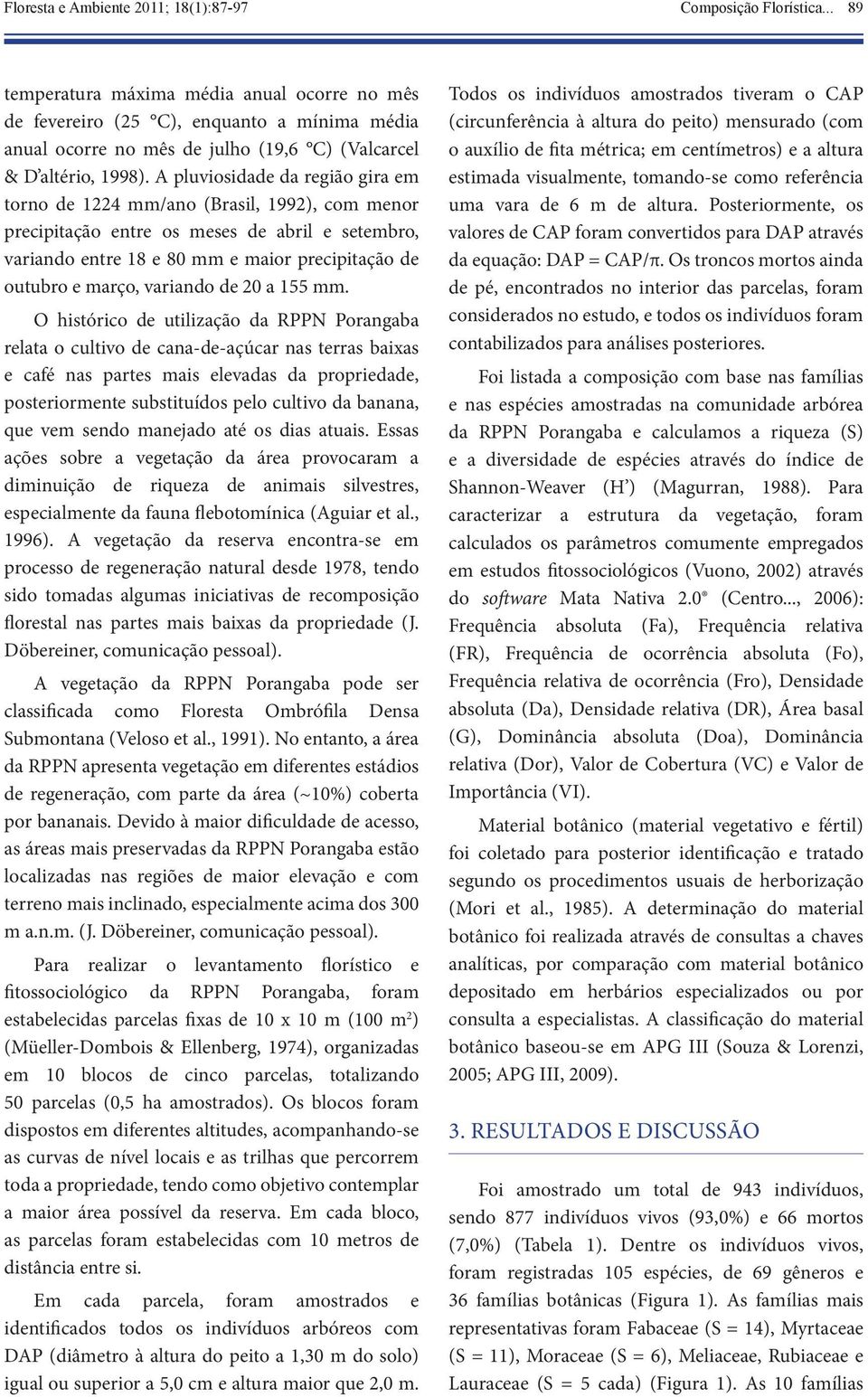 A pluviosidade da região gira em torno de 1224 mm/ano (Brasil, 1992), com menor precipitação entre os meses de abril e setembro, variando entre 18 e 80 mm e maior precipitação de outubro e março,