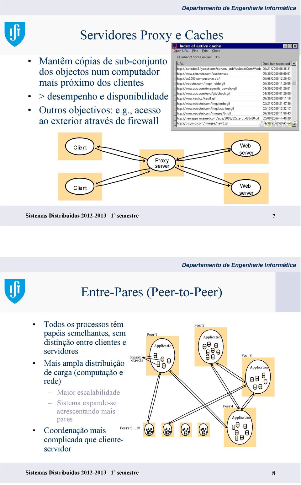 têm papéis semelhantes, sem distinção entre clientes e servidores Mais ampla distribuição de carga (computação e rede) Maior escalabilidade Sistema expande-se acrescentando mais