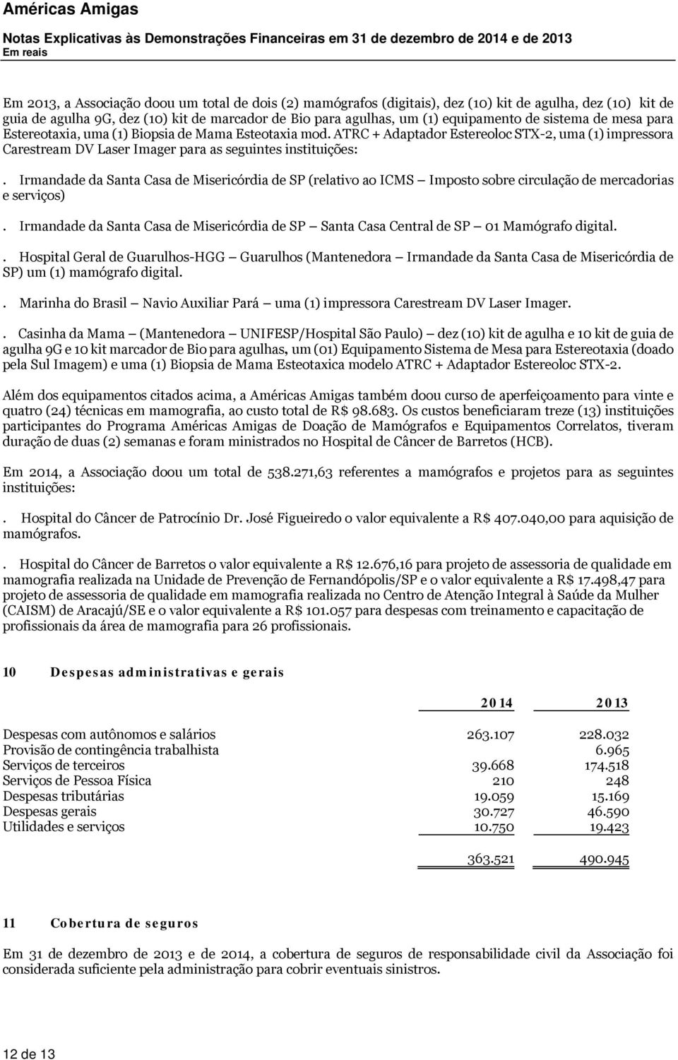 ATRC + Adaptador Estereoloc STX-2, uma (1) impressora Carestream DV Laser Imager para as seguintes instituições:.