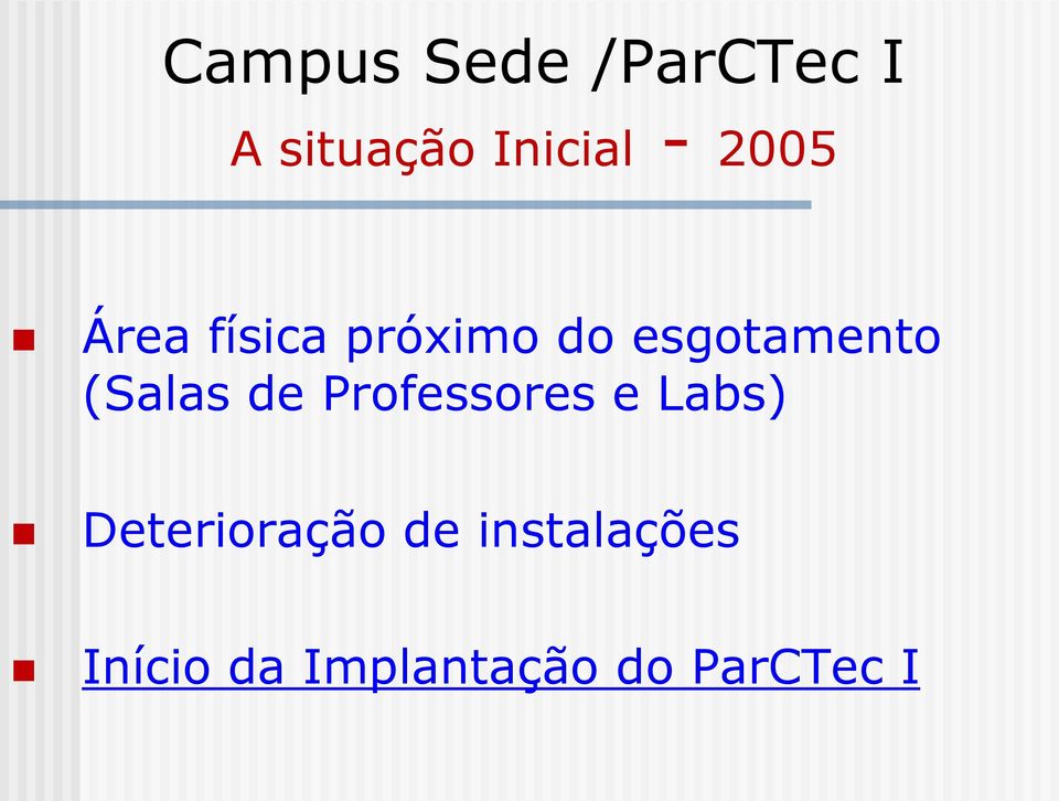 (Salas de Professores e Labs) Deterioração