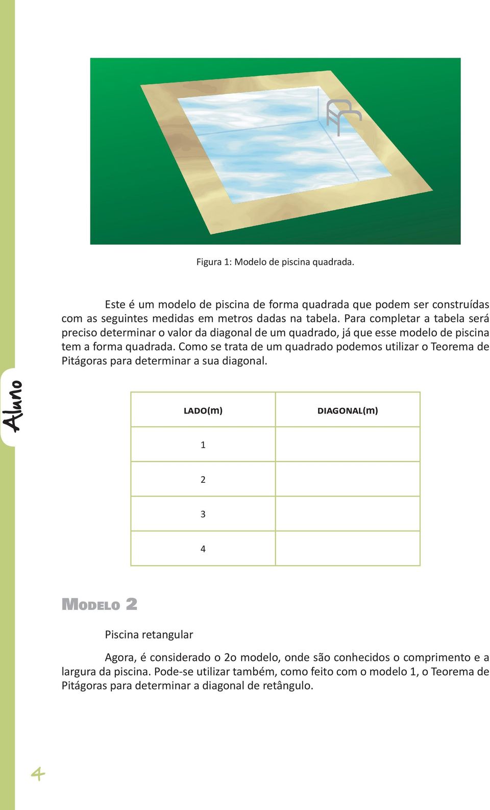 Como se trata de um quadrado podemos utilizar o Teorema de Pitágoras para determinar a sua diagonal.