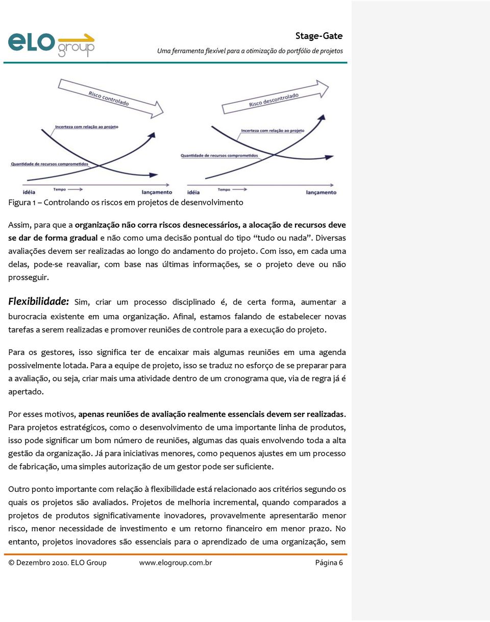 Com isso, em cada uma delas, pode-se reavaliar, com base nas últimas informações, se o projeto deve ou não prosseguir.