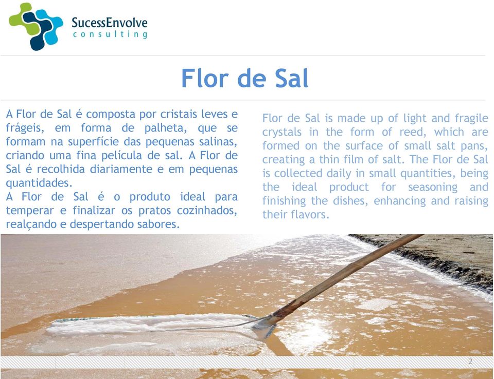 A Flor de Sal é o produto ideal para temperar e finalizar os pratos cozinhados, realçando e despertando sabores.