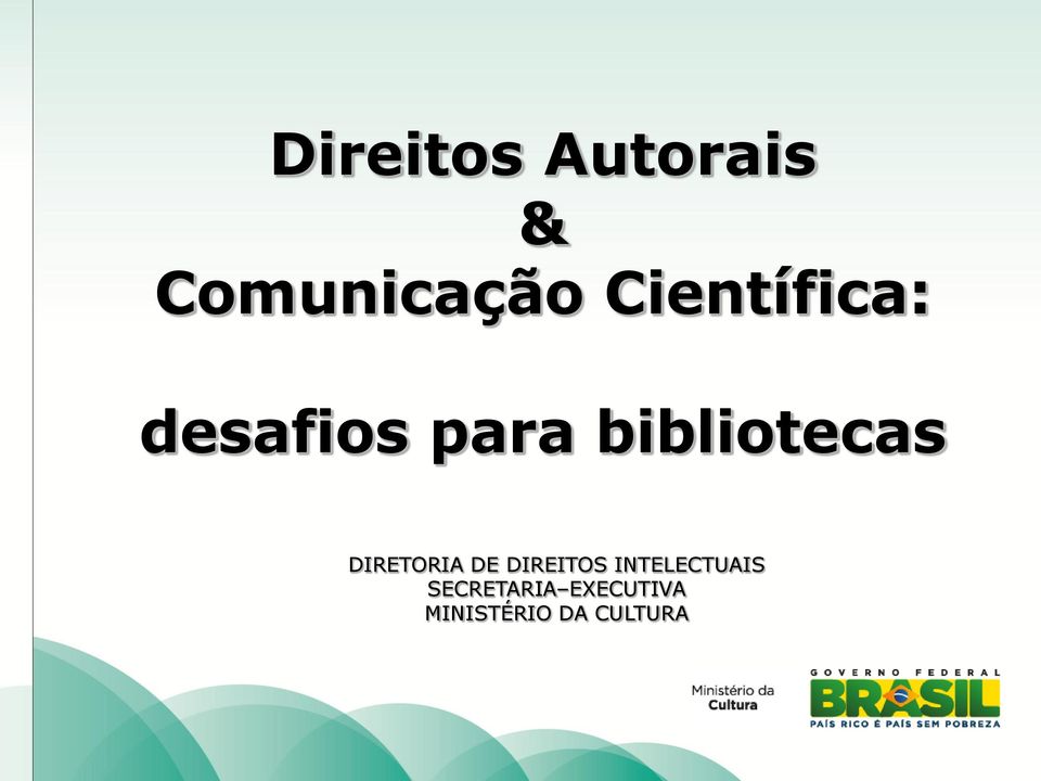 bibliotecas DIRETORIA DE DIREITOS