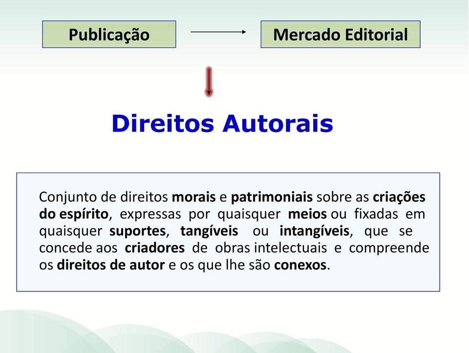 fixadas em quaisquer suportes, tangíveis ou intangíveis, que se concede aos