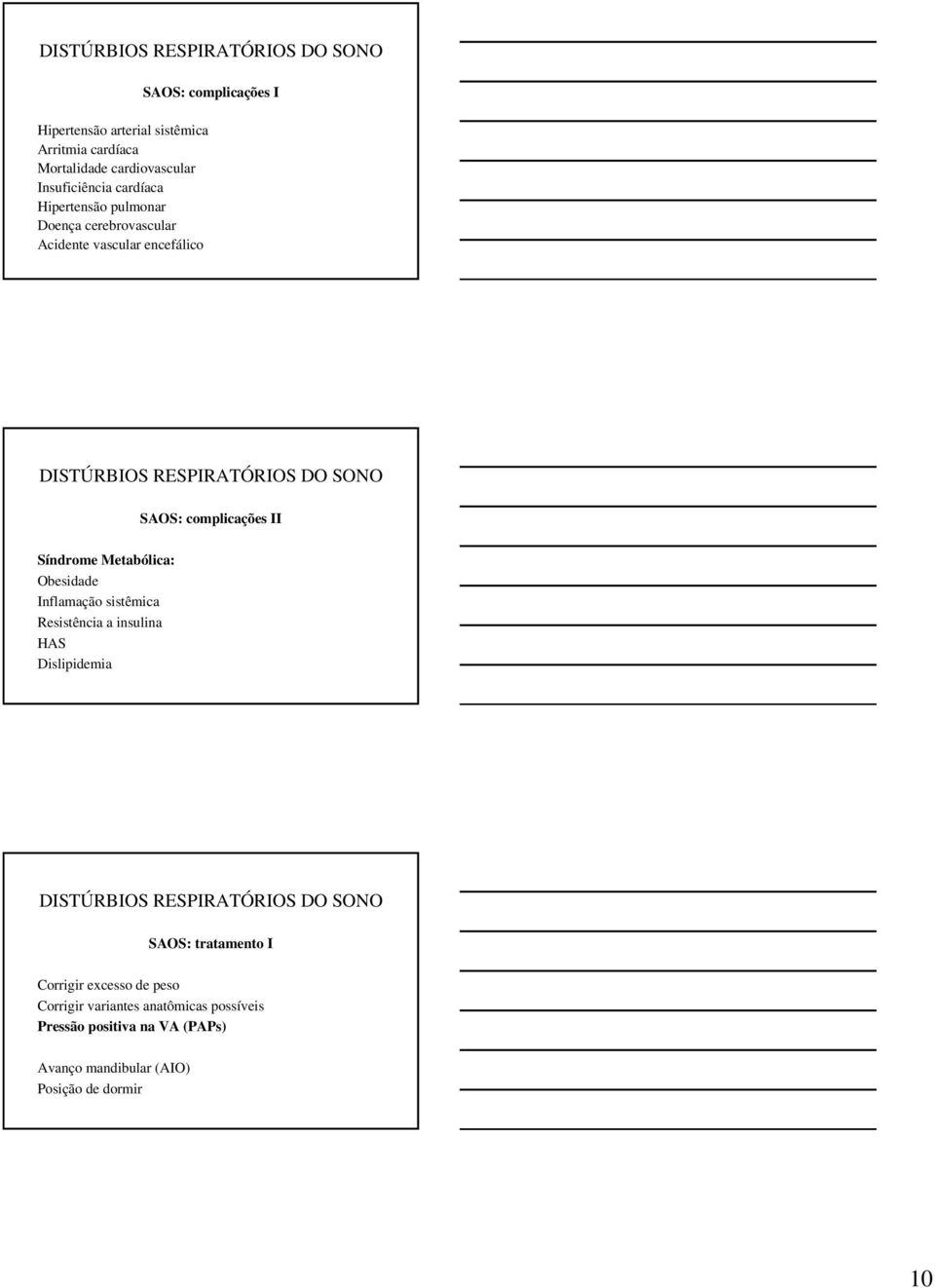 Metabólica: Obesidade Inflamação sistêmica Resistência a insulina HAS Dislipidemia SAOS: tratamento I Corrigir