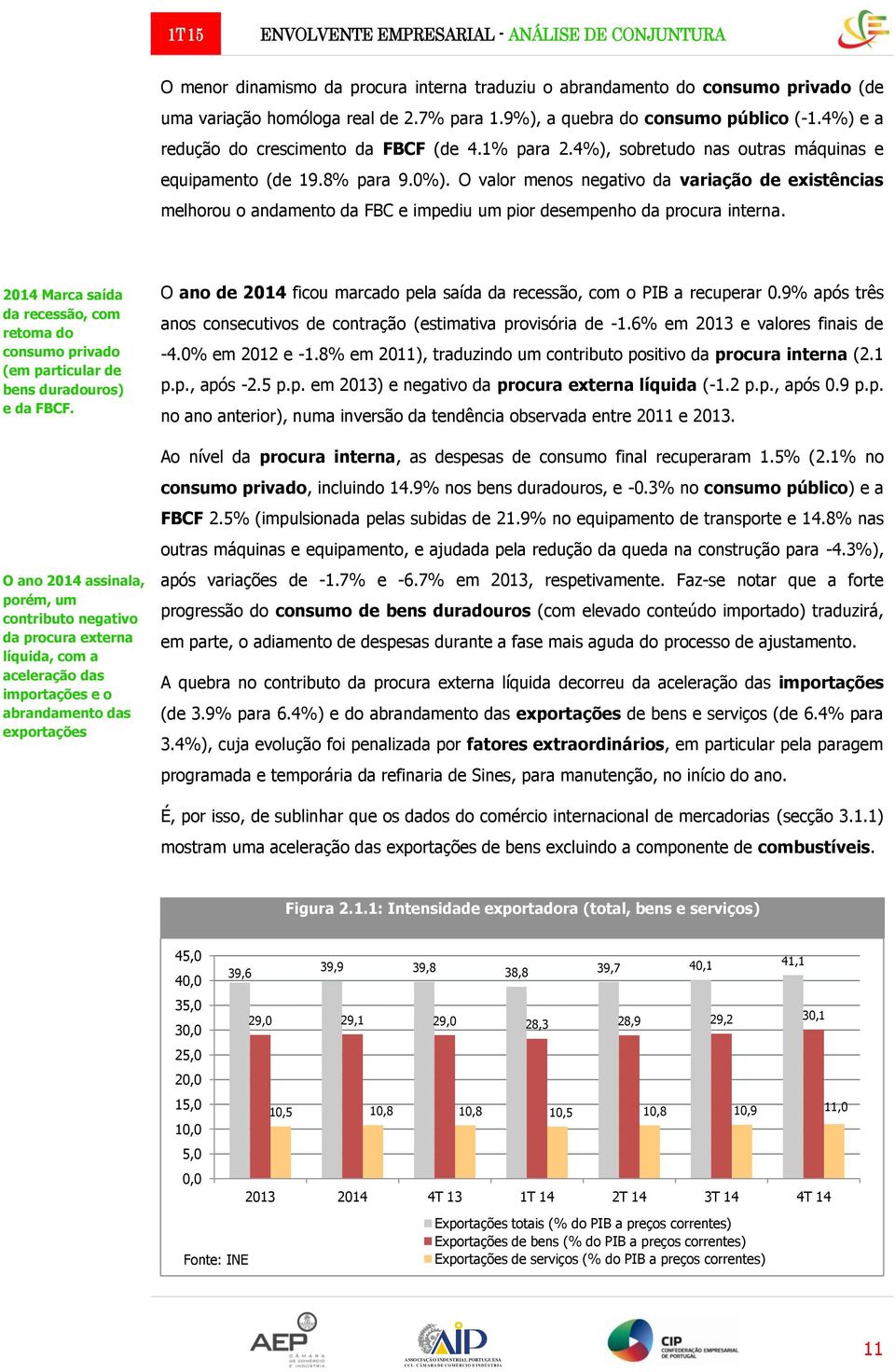 O valor menos negativo da variação de existências melhorou o andamento da FBC e impediu um pior desempenho da procura interna.