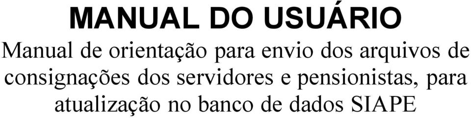 consignações dos servidores e