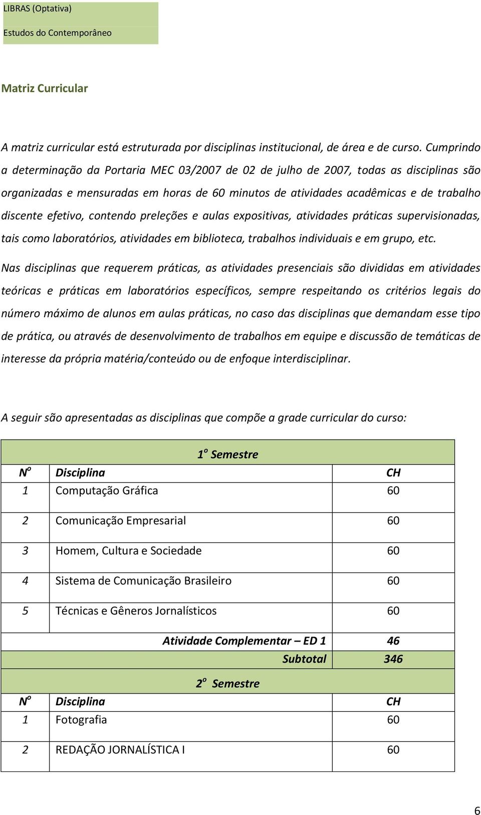 efetivo, contendo preleções e aulas expositivas, atividades práticas supervisionadas, tais como laboratórios, atividades em biblioteca, trabalhos individuais e em grupo, etc.