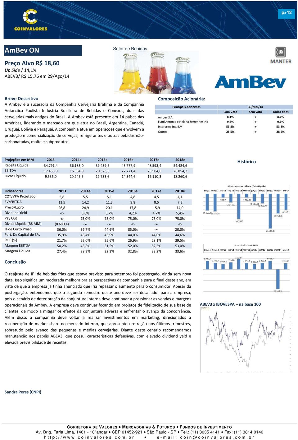 A Ambev está presente em 14 países das Américas, liderando o mercado em que atua no Brasil, Argentina, Canadá, Uruguai, Bolívia e Paraguai.