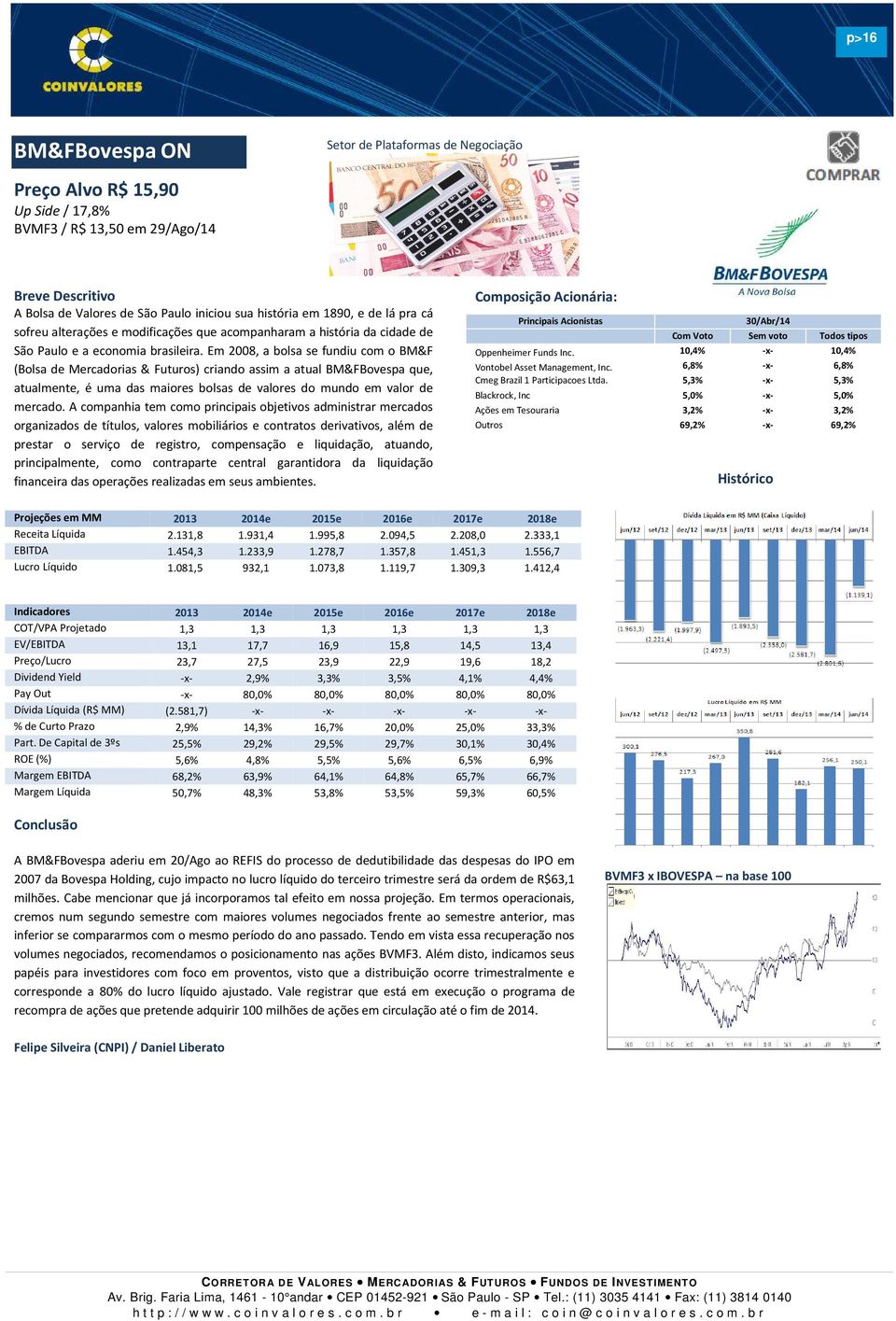 Em 2008, a bolsa se fundiu com o BM&F (Bolsa de Mercadorias & Futuros) criando assim a atual BM&FBovespa que, atualmente, é uma das maiores bolsas de valores do mundo em valor de mercado.