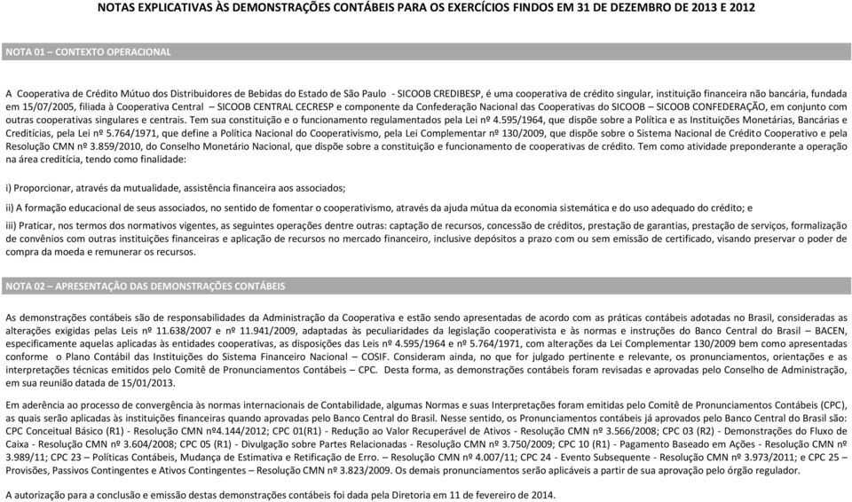 componente da Confederação Nacional das Cooperativas do SICOOB SICOOB CONFEDERAÇÃO, em conjunto com outras cooperativas singulares e centrais.