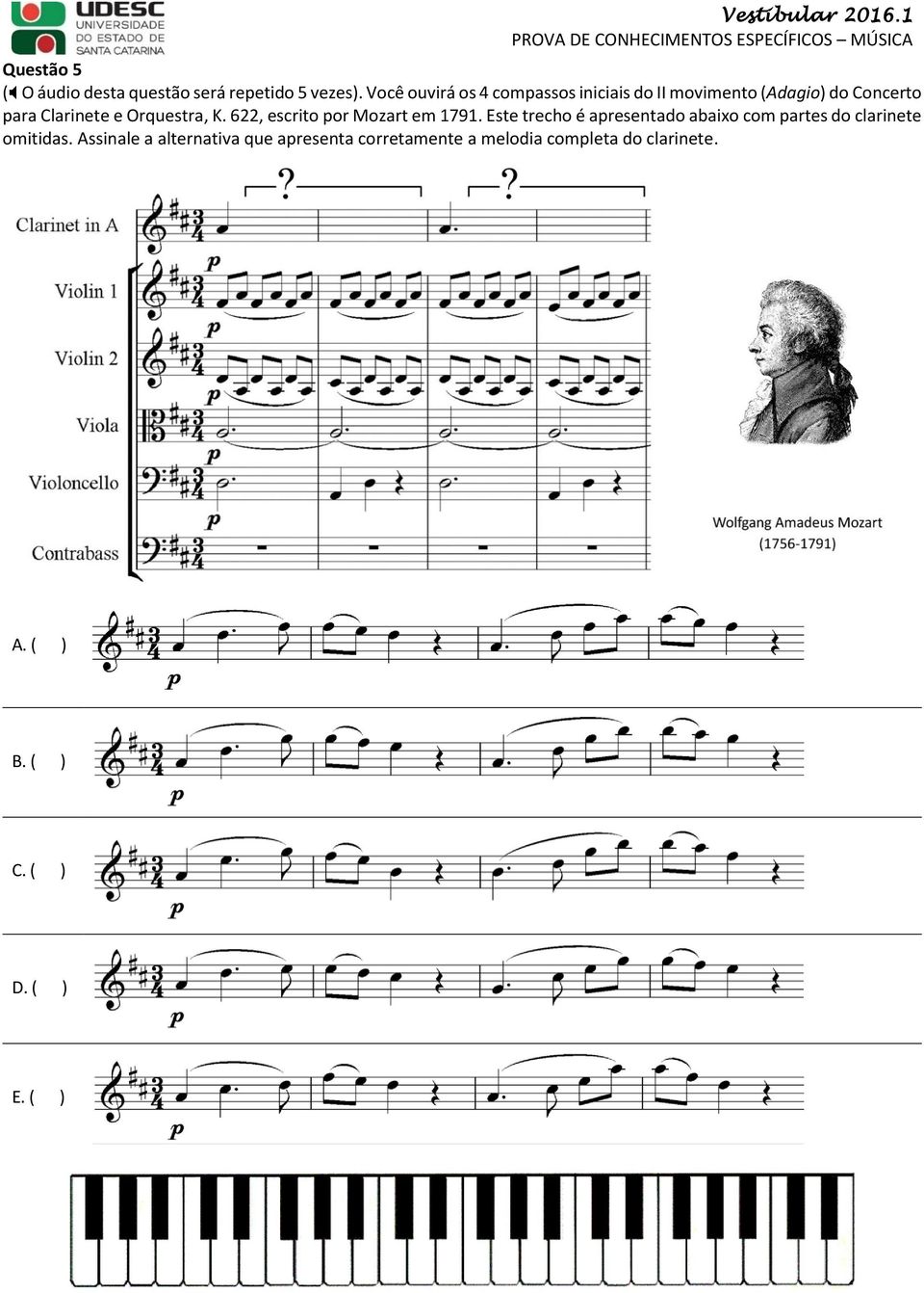 Orquestra, K. 622, escrito por Mozart em 1791.