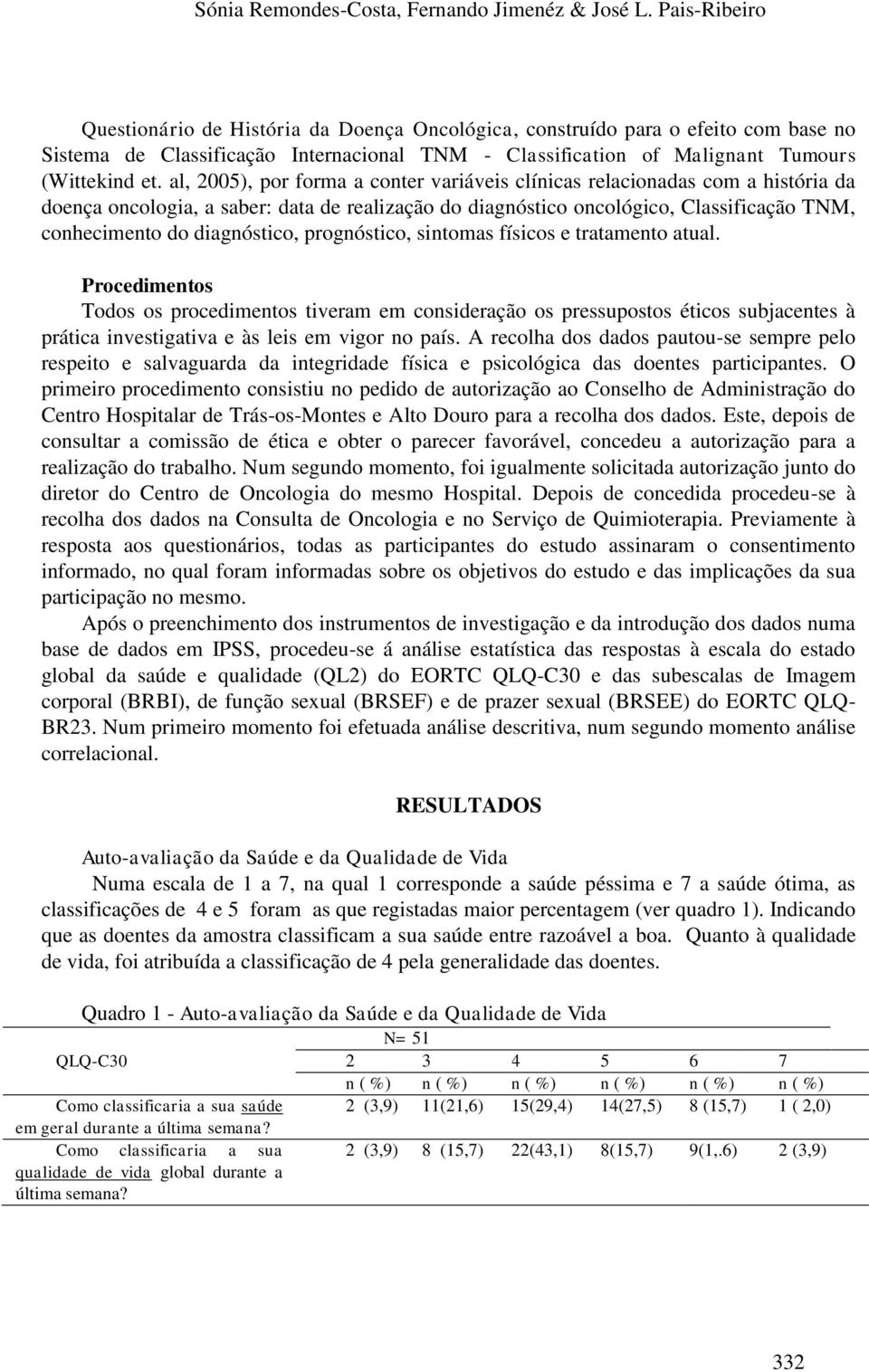 al, 2005), por forma a conter variáveis clínicas relacionadas com a história da doença oncologia, a saber: data de realização do diagnóstico oncológico, Classificação TNM, conhecimento do