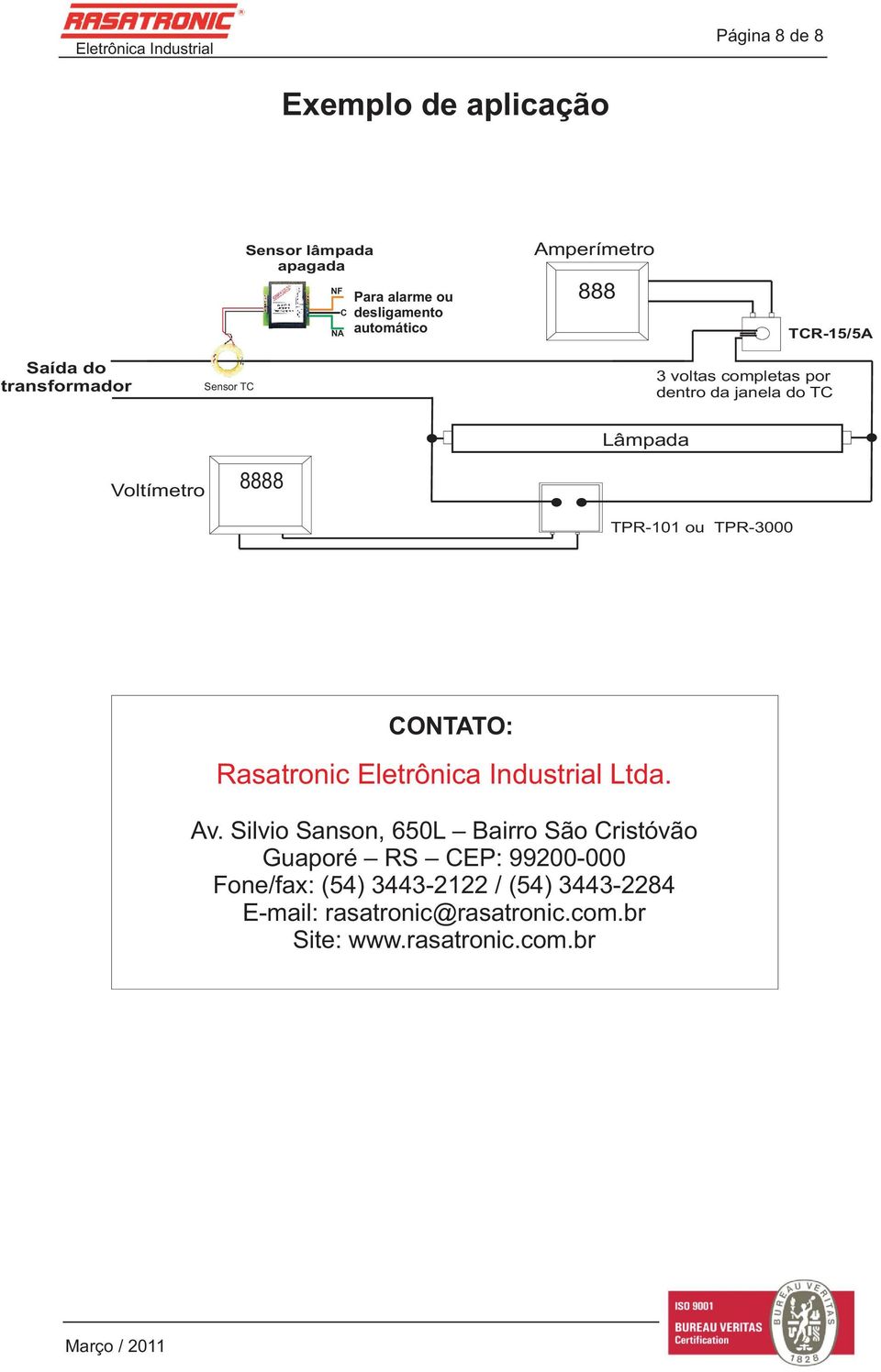 TPR-101 ou TPR-3000 CONTATO: Rasatronic Eletrônica Industrial Ltda. Av.