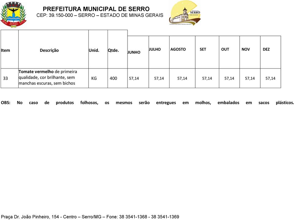 qualidade, cor brilhante, sem manchas escuras, sem bichos KG 400 57,14