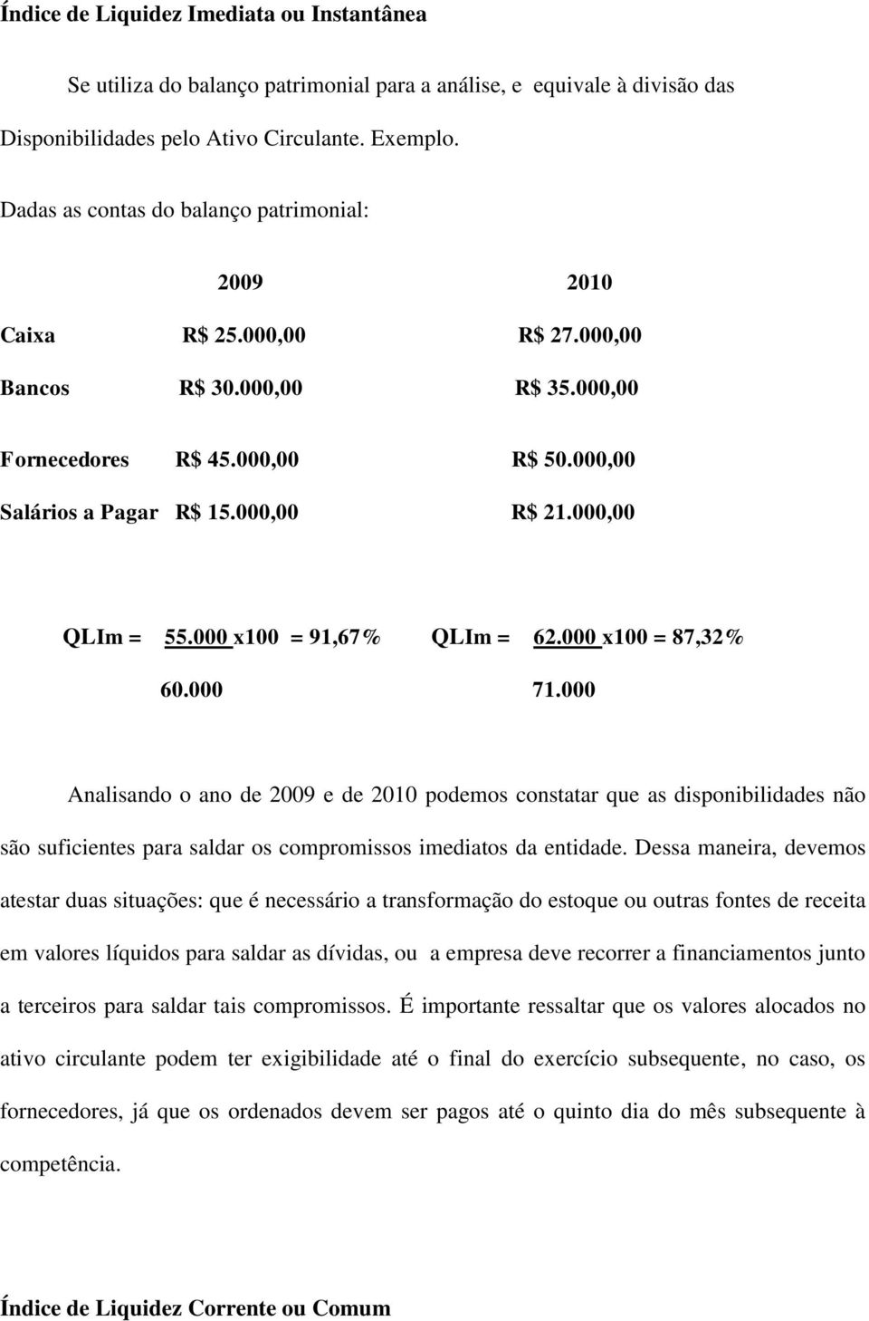 000,00 QLIm = 55.000 x100 = 91,67% QLIm = 62.000 x100 = 87,32% 60.000 71.