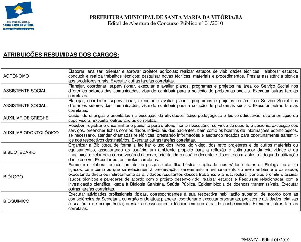 Prestar assistência técnica aos produtores rurais.