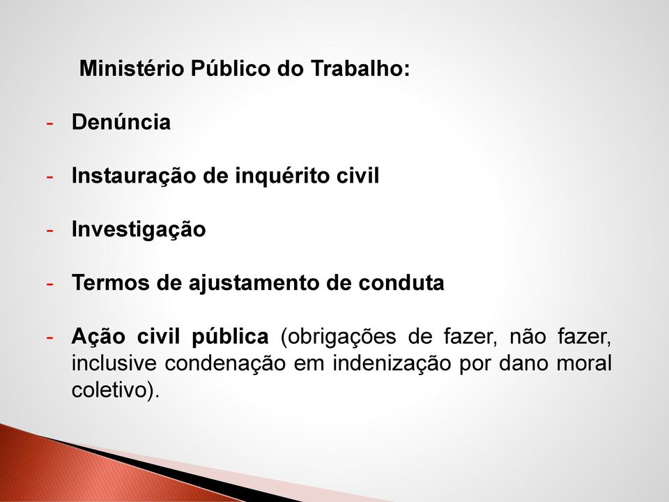 conduta - Ação civil pública (obrigações de fazer, não