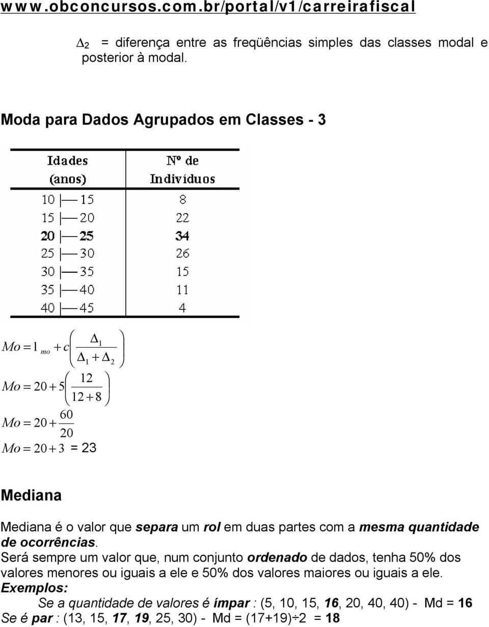 duas partes com a mesma quantdade de ocorrêncas.