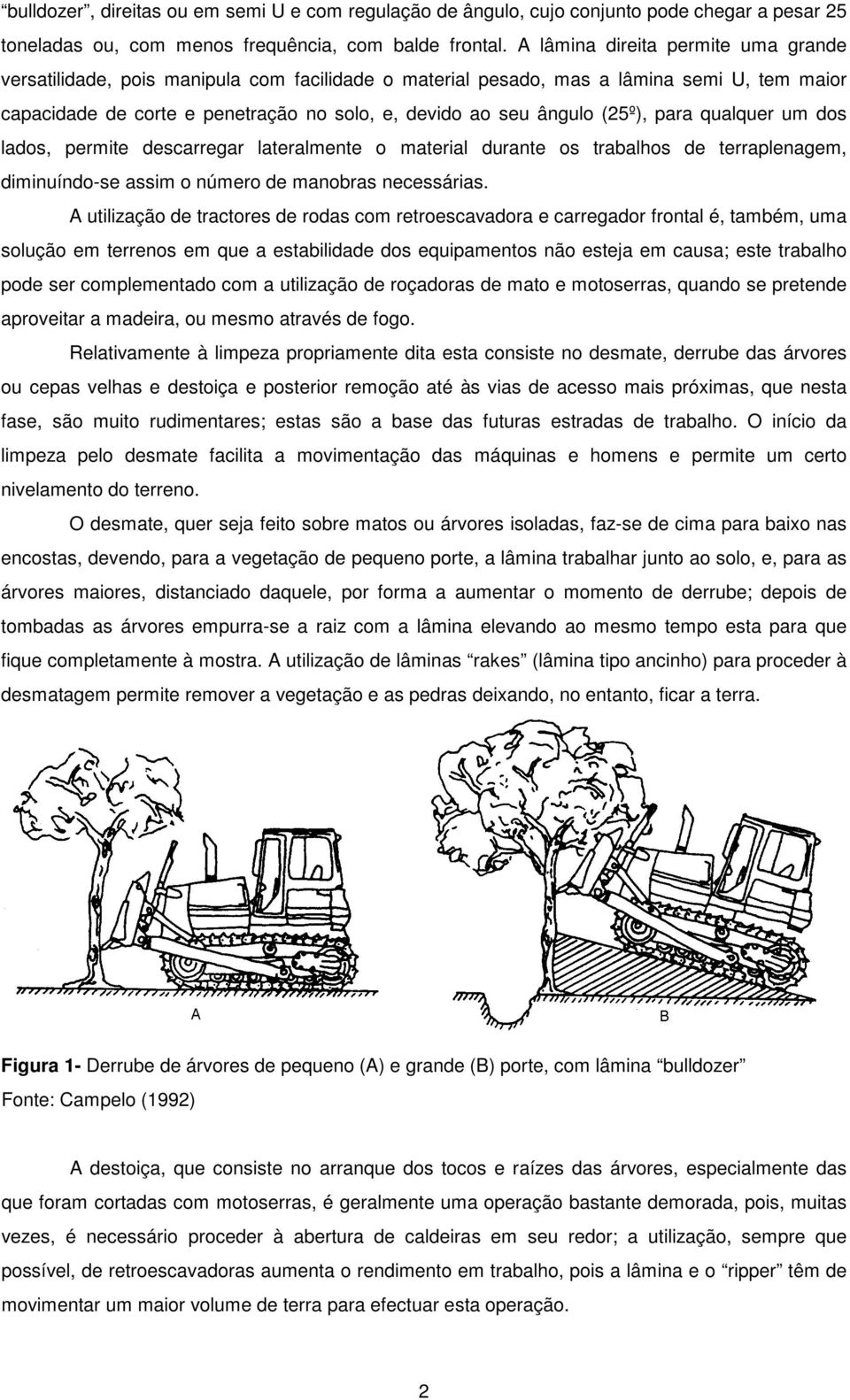 (25º), para qualquer um dos lados, permite descarregar lateralmente o material durante os trabalhos de terraplenagem, diminuíndo-se assim o número de manobras necessárias.