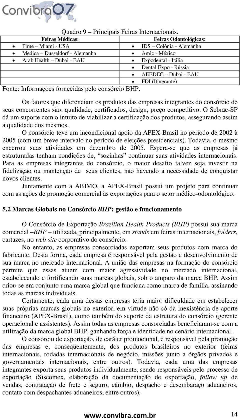 - EAU FDI (Itinerante) Fonte: Informações fornecidas pelo consórcio BHP.