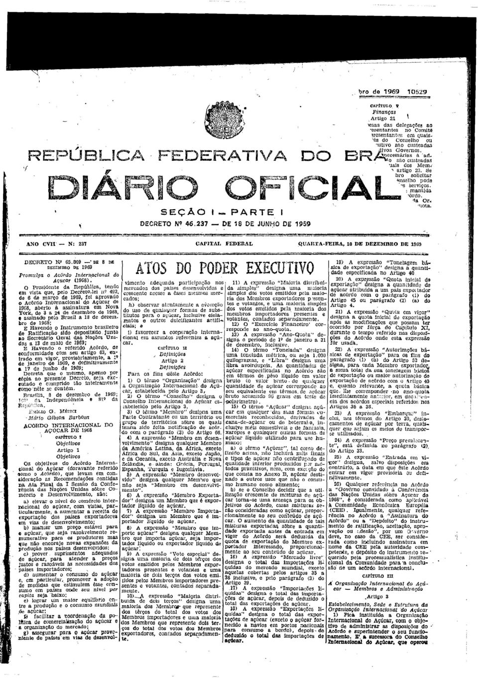 -nota, DElORETO 1',9 6,809 -' DE 8 DE PODR' 19) A exprcssao "Tonelagern ba- DEZEMDRO DE 1969.L.