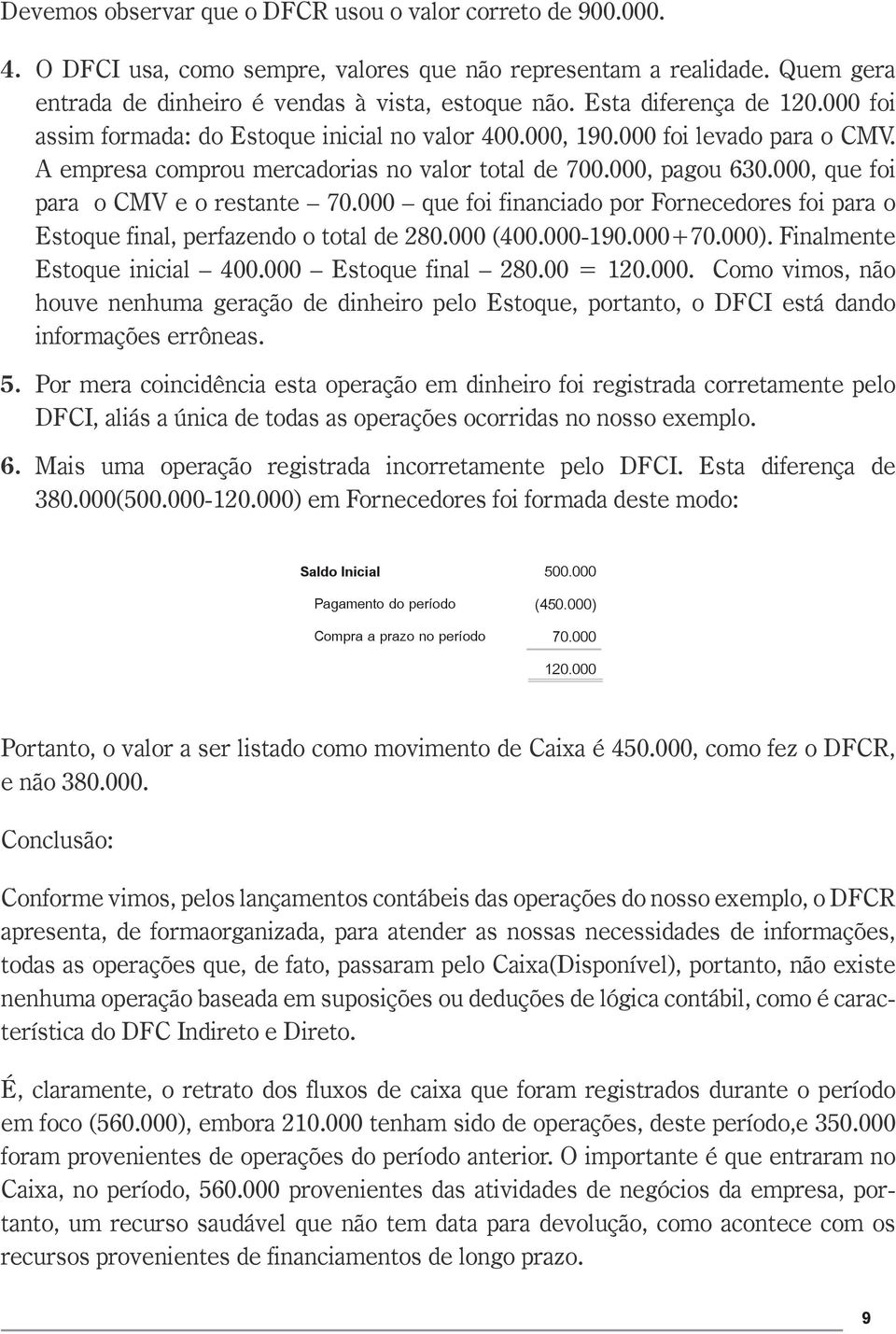 000, que foi para o CMV e o restante 70.000 que foi financiado por Fornecedores foi para o Estoque final, perfazendo o total de 280.000 (400.000-190.000+70.000). Finalmente Estoque inicial 400.