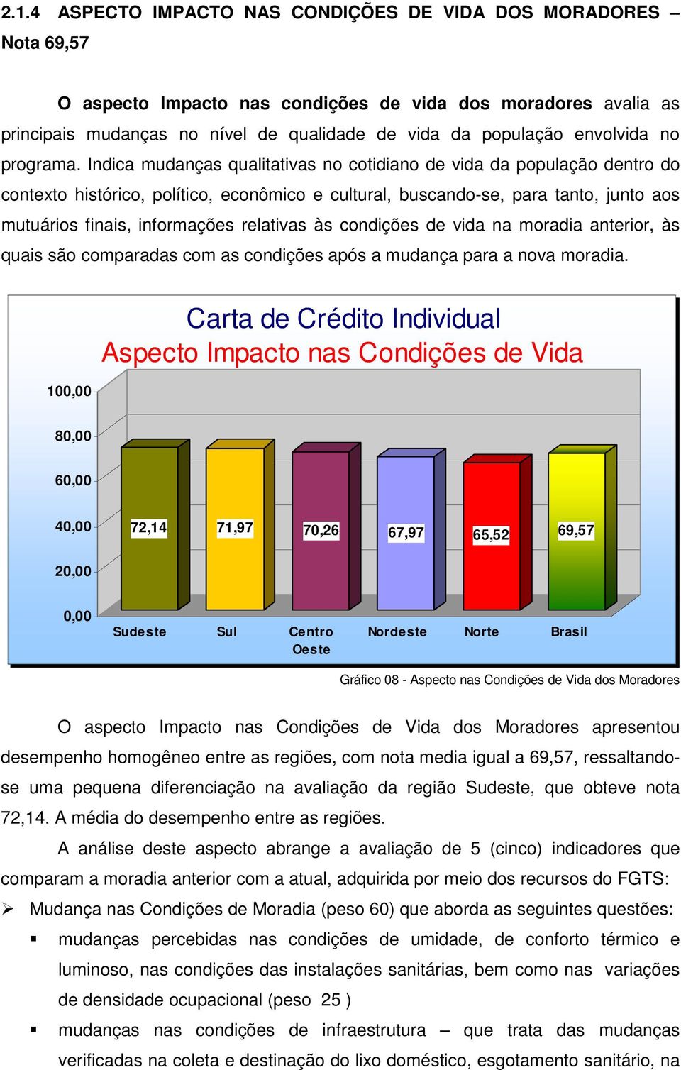 Indica mudanças qualitativas no cotidiano de vida da população dentro do contexto histórico, político, econômico e cultural, buscando-se, para tanto, junto aos mutuários finais, informações relativas