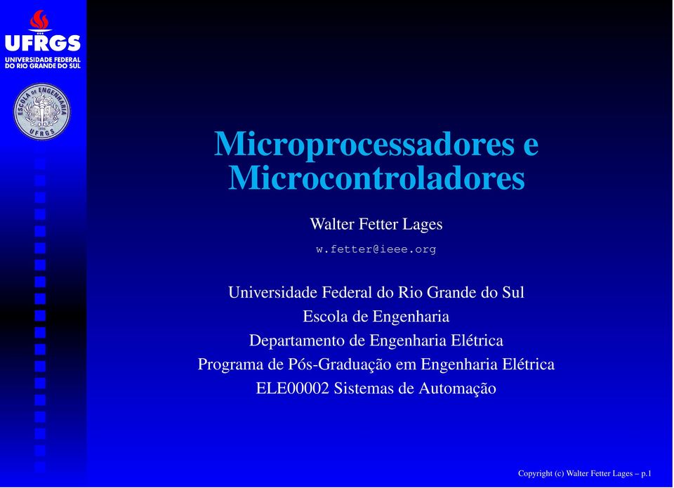 Departamento de Engenharia Elétrica Programa de Pós-Graduação em