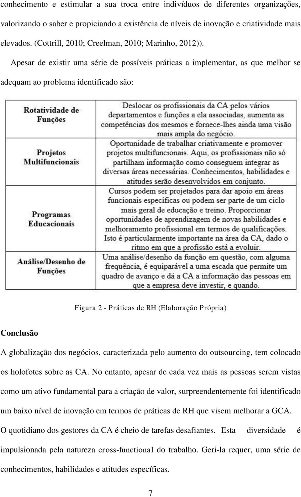 Apesar de existir uma série de possíveis práticas a implementar, as que melhor se adequam ao problema identificado são: Figura 2 - Práticas de RH (Elaboração Própria) Conclusão A globalização dos