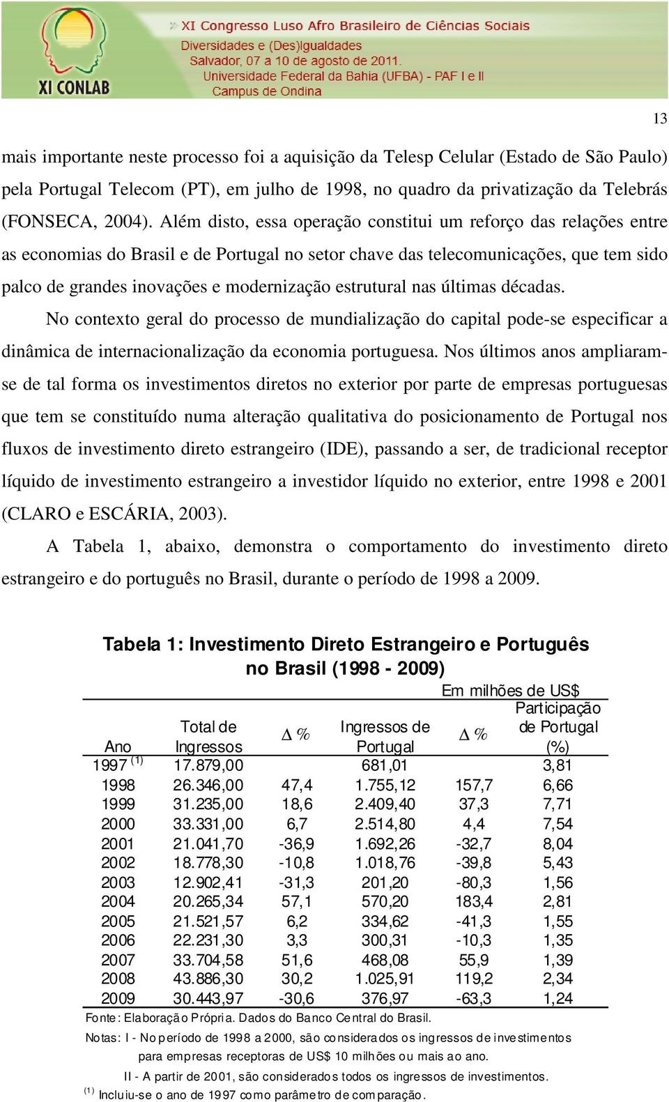 estrutural nas últimas décadas. No contexto geral do processo de mundialização do capital pode-se especificar a dinâmica de internacionalização da economia portuguesa.