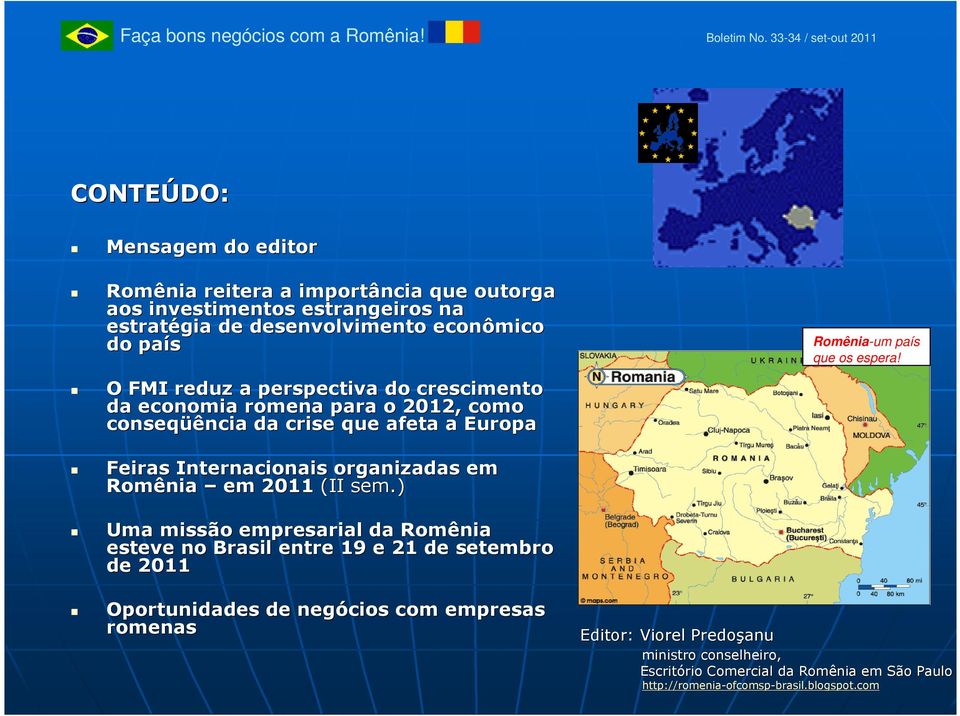 Feiras Internacionais organizadas em Romênia em 2011 (II sem.