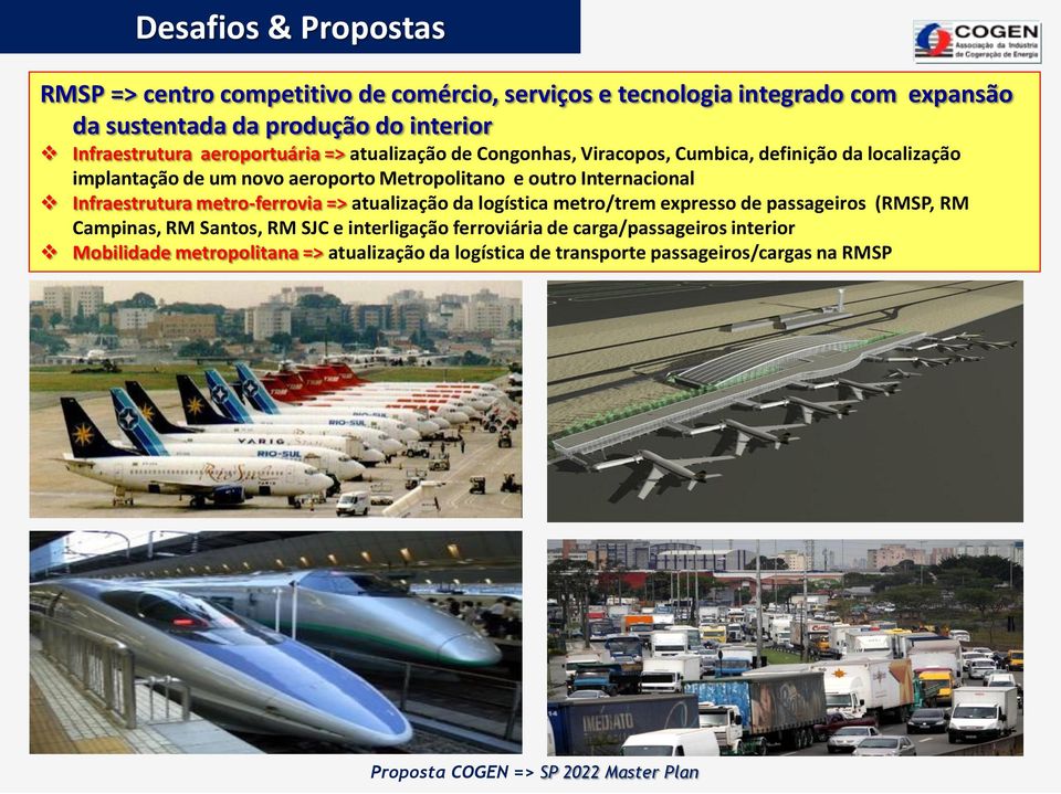 e outro Internacional Infraestrutura metro-ferrovia => atualização da logística metro/trem expresso de passageiros (RMSP, RM Campinas, RM Santos, RM