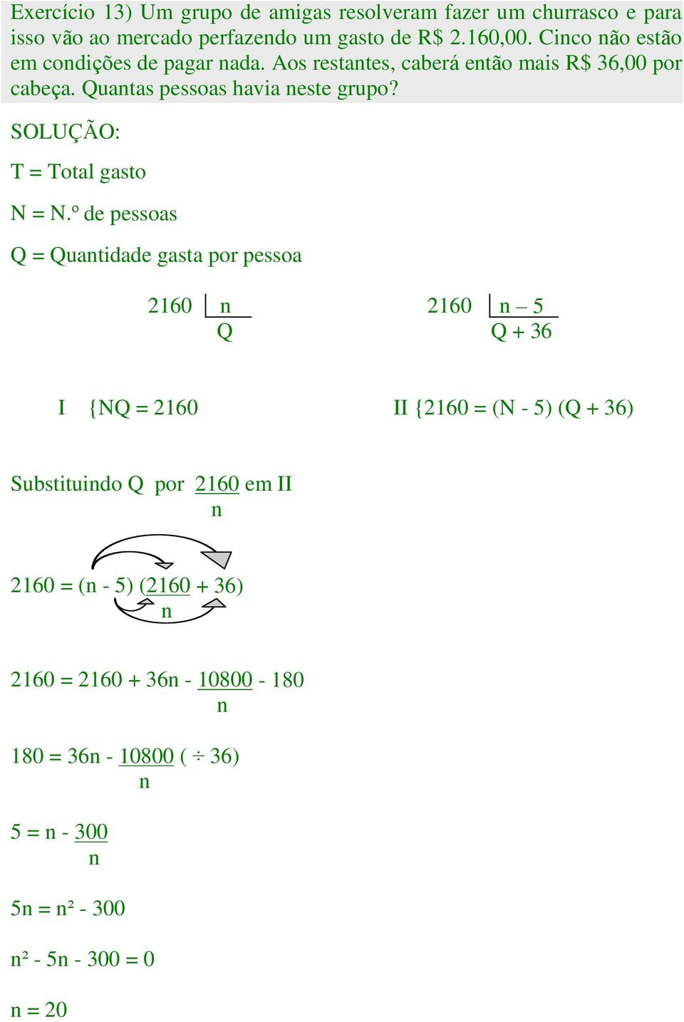 T = Total gasto N = N.