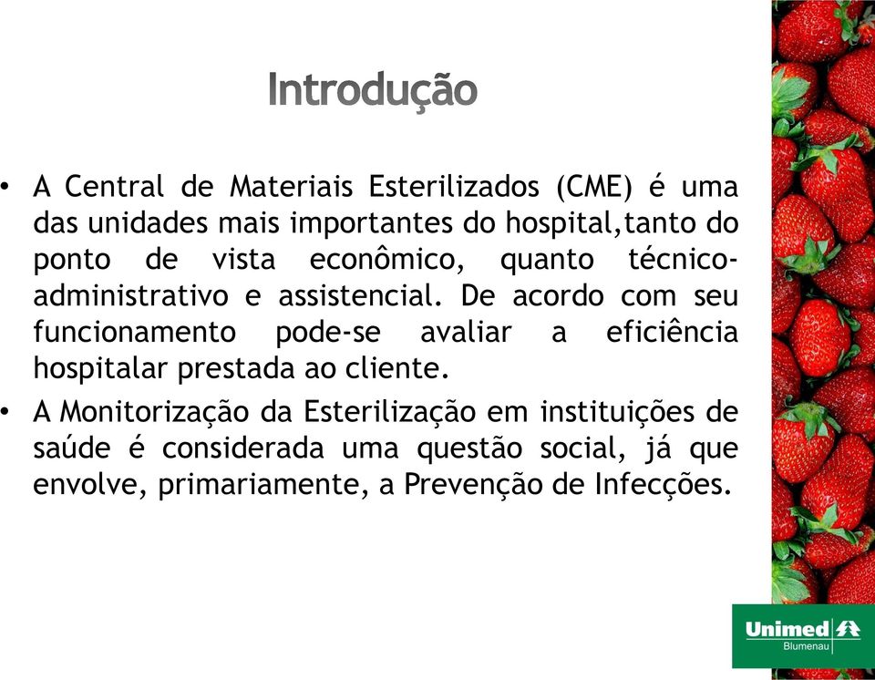 De acordo com seu funcionamento pode-se avaliar a eficiência hospitalar prestada ao cliente.