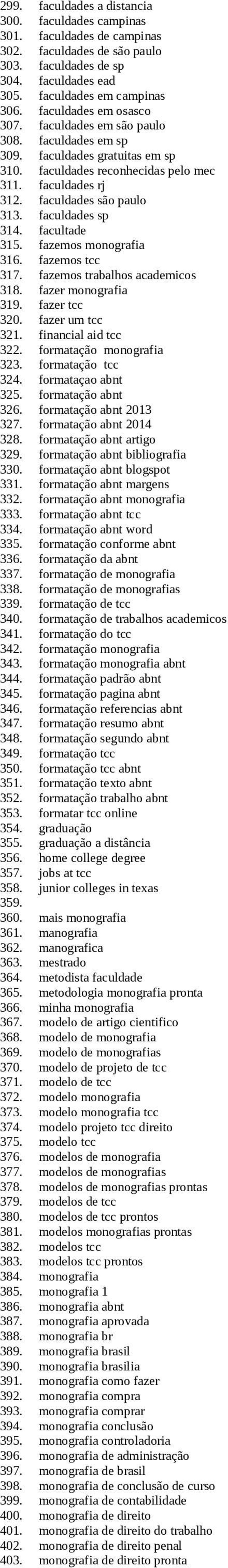 faculdades sp 314. facultade 315. fazemos monografia 316. fazemos tcc 317. fazemos trabalhos academicos 318. fazer monografia 319. fazer tcc 320. fazer um tcc 321. financial aid tcc 322.