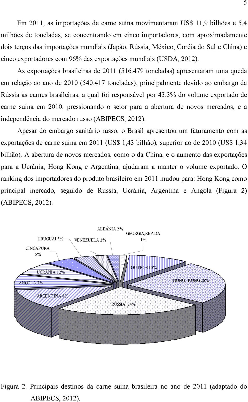 479 toneladas) apresentaram uma queda em relação ao ano de 2010 (540.