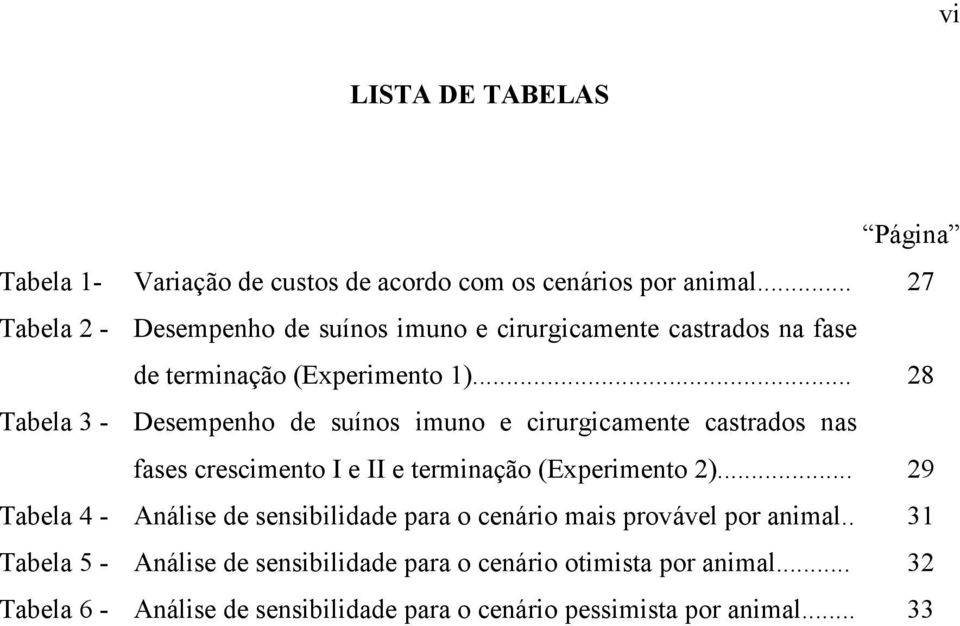 .. 28 Tabela 3 - Desempenho de suínos imuno e cirurgicamente castrados nas fases crescimento I e II e terminação (Experimento 2).