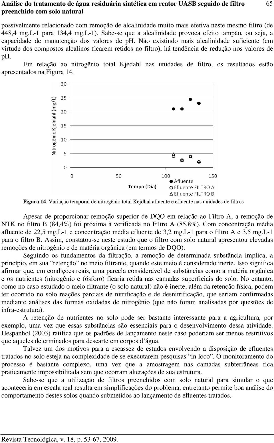 Não existindo mais alcalinidade suficiente (em virtude dos compostos alcalinos ficarem retidos no filtro), há tendência de redução nos valores de ph.