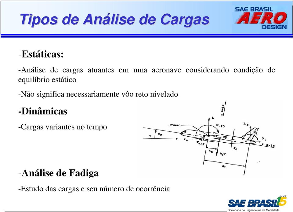 significa necessariamente vôo reto nivelado -Dinâmicas -Cargas