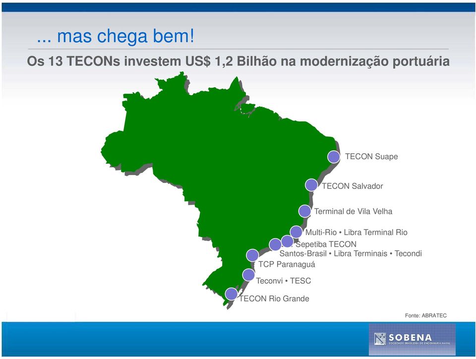 TECON Suape TECON Salvador Terminal de Vila Velha Sepetiba TECON