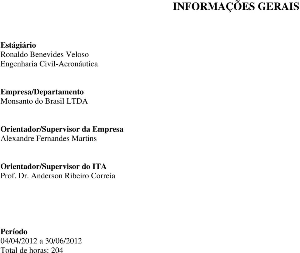 Orientador/Supervisor da Empresa Alexandre Fernandes Martins