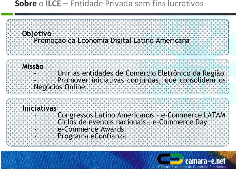 conjuntas, que consolidem os Negócios Online Iniciativas - - Congressos Latino Americanos