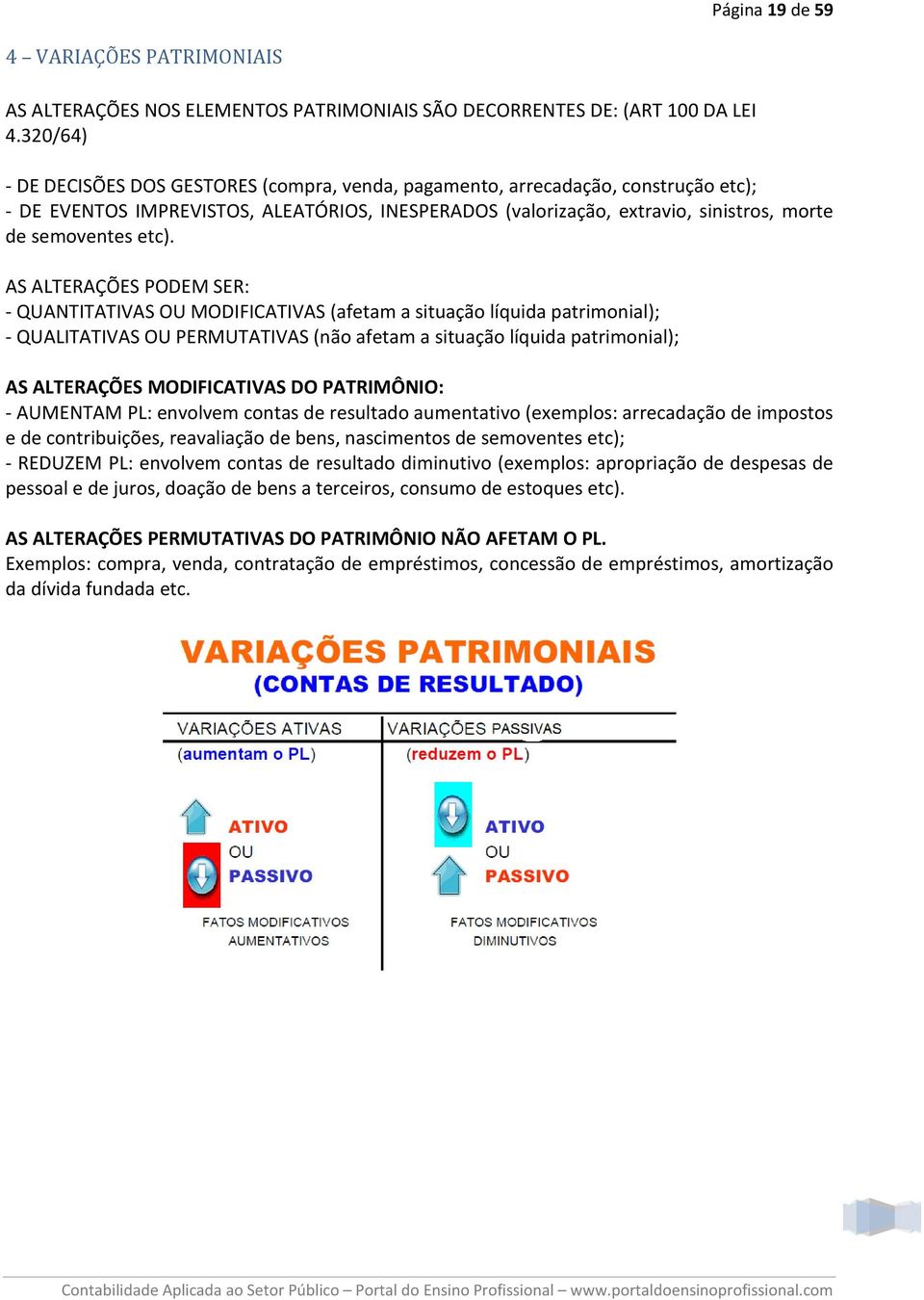 etc). AS ALTERAÇÕES PODEM SER: - QUANTITATIVAS OU MODIFICATIVAS (afetam a situação líquida patrimonial); - QUALITATIVAS OU PERMUTATIVAS (não afetam a situação líquida patrimonial); AS ALTERAÇÕES