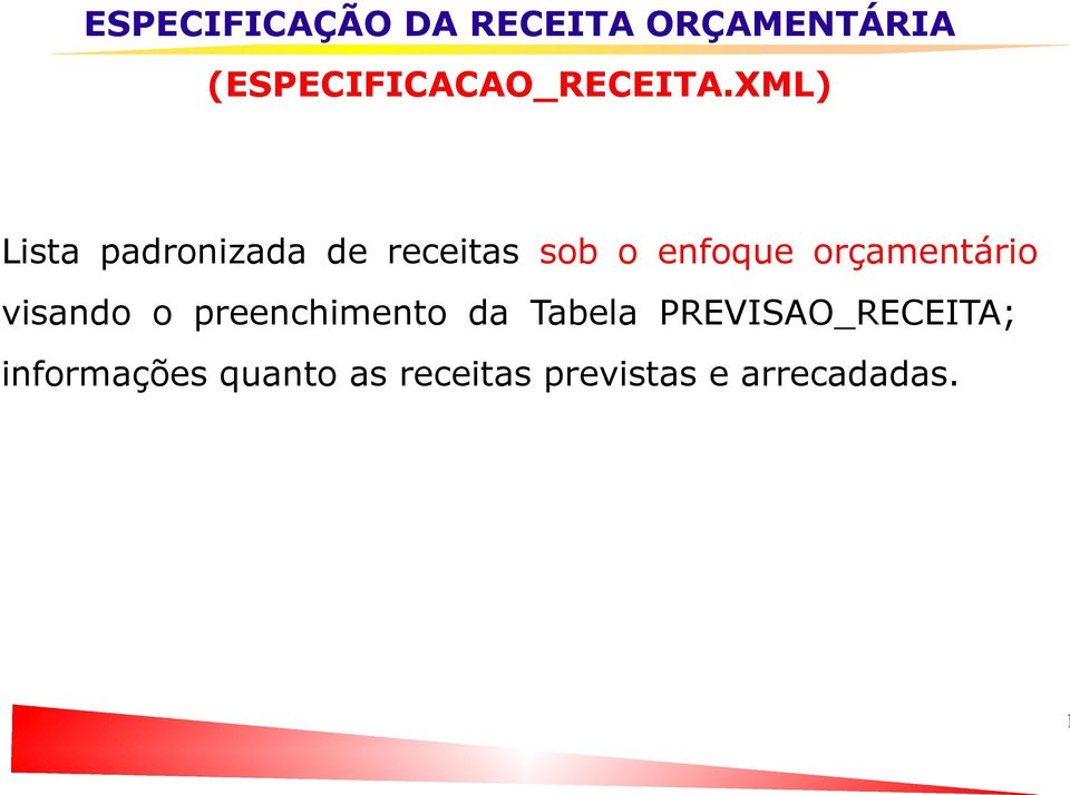 XML) Lista padronizada de receitas sob o enfoque