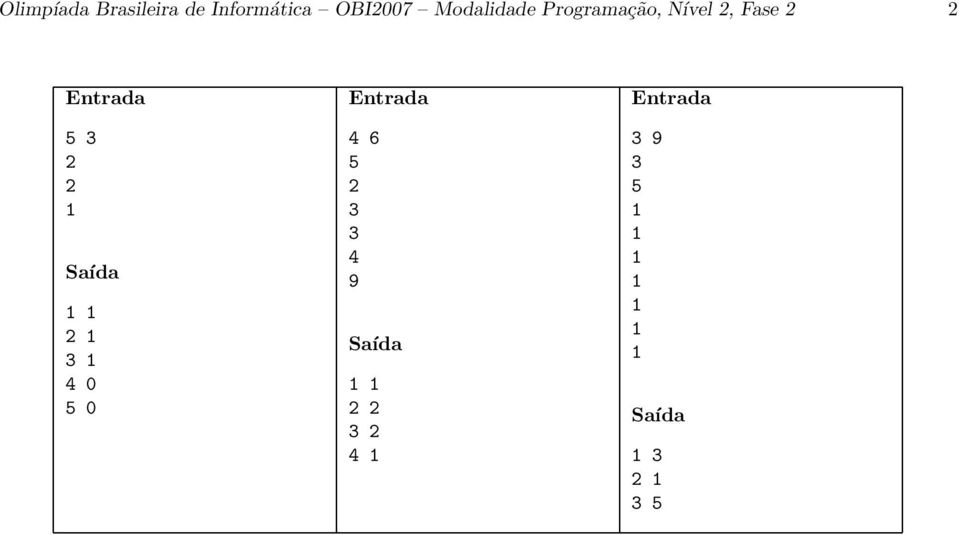 Programação, Nível, Fase 5 3 3