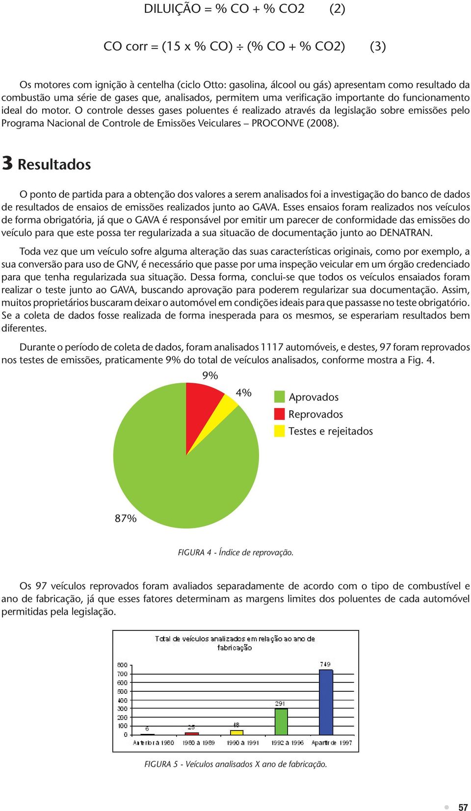 O controle desses gases poluentes é realizado através da legislação sobre emissões pelo Programa Nacional de Controle de Emissões Veiculares PROCONVE (2008).