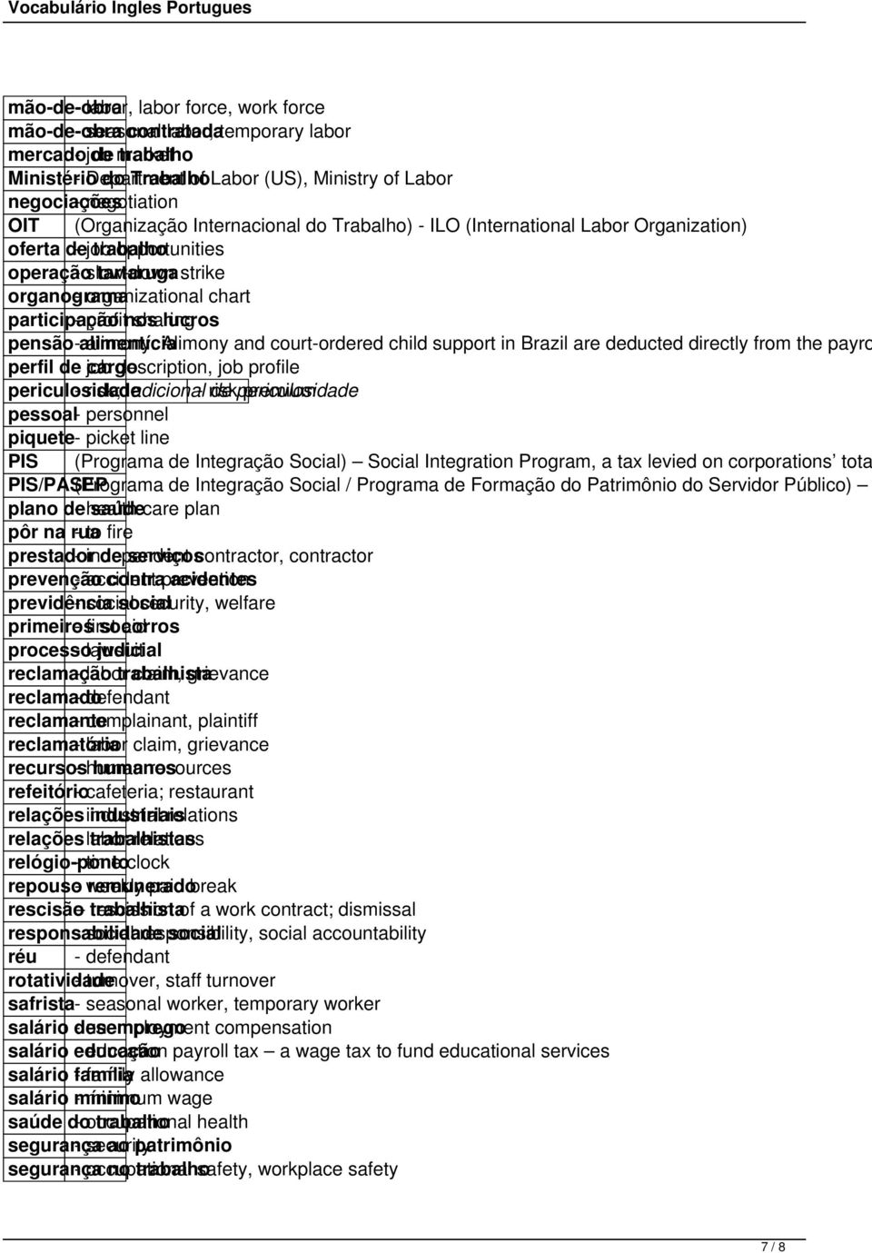 organograma - organizational chart participação - profit nos sharing lucros pensão - alimentícia alimony.