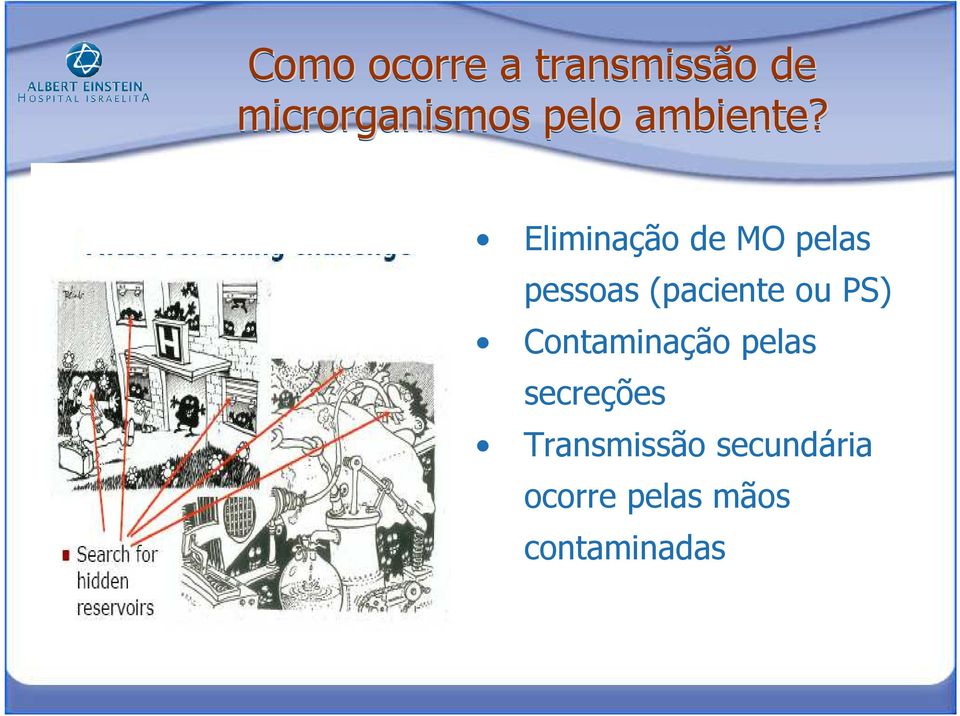 Eliminação de MO pelas pessoas (paciente ou PS)